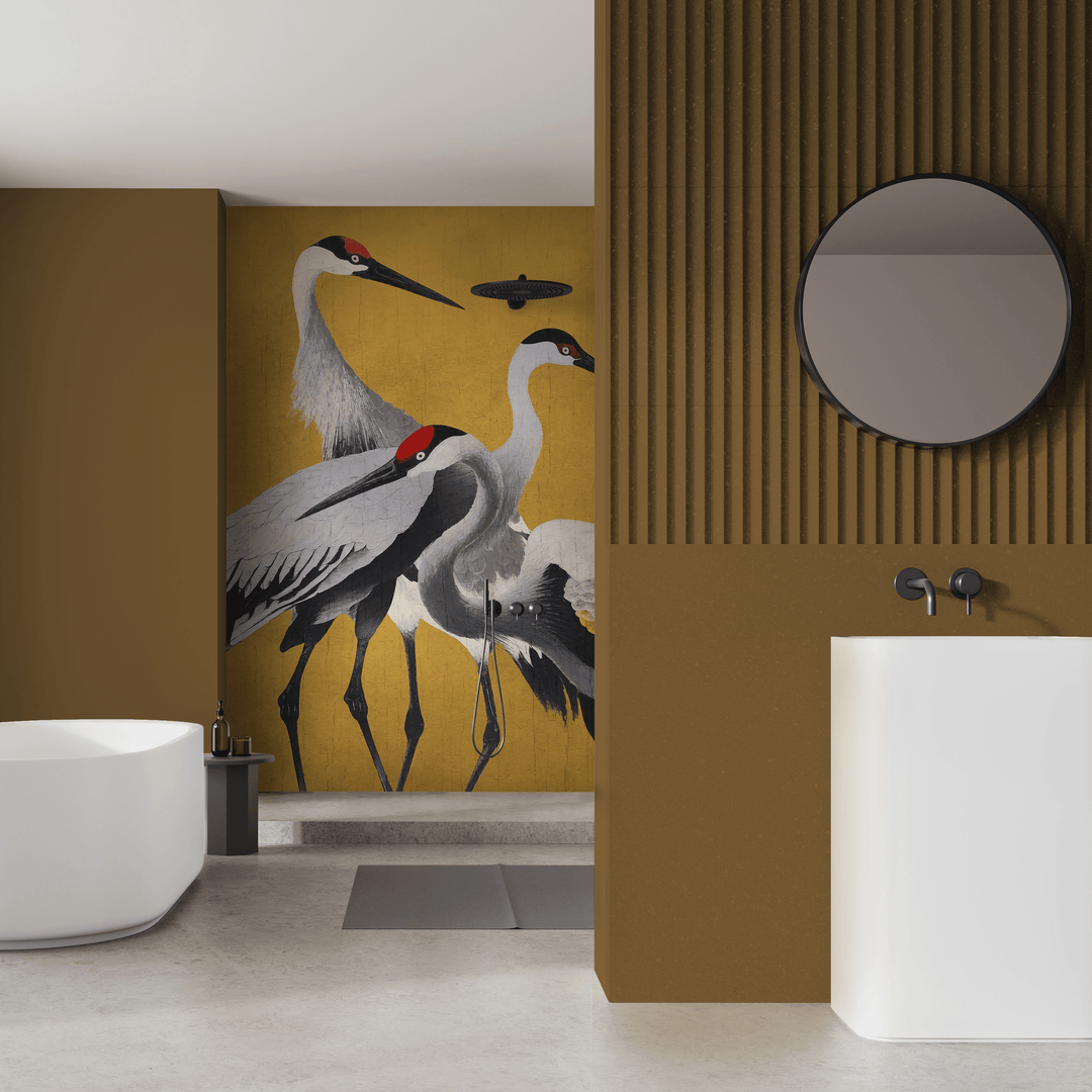Dein Traumzimmer Yellow Cranes I Flair - Komar Digitaldruck-Fototapete Fototapeten