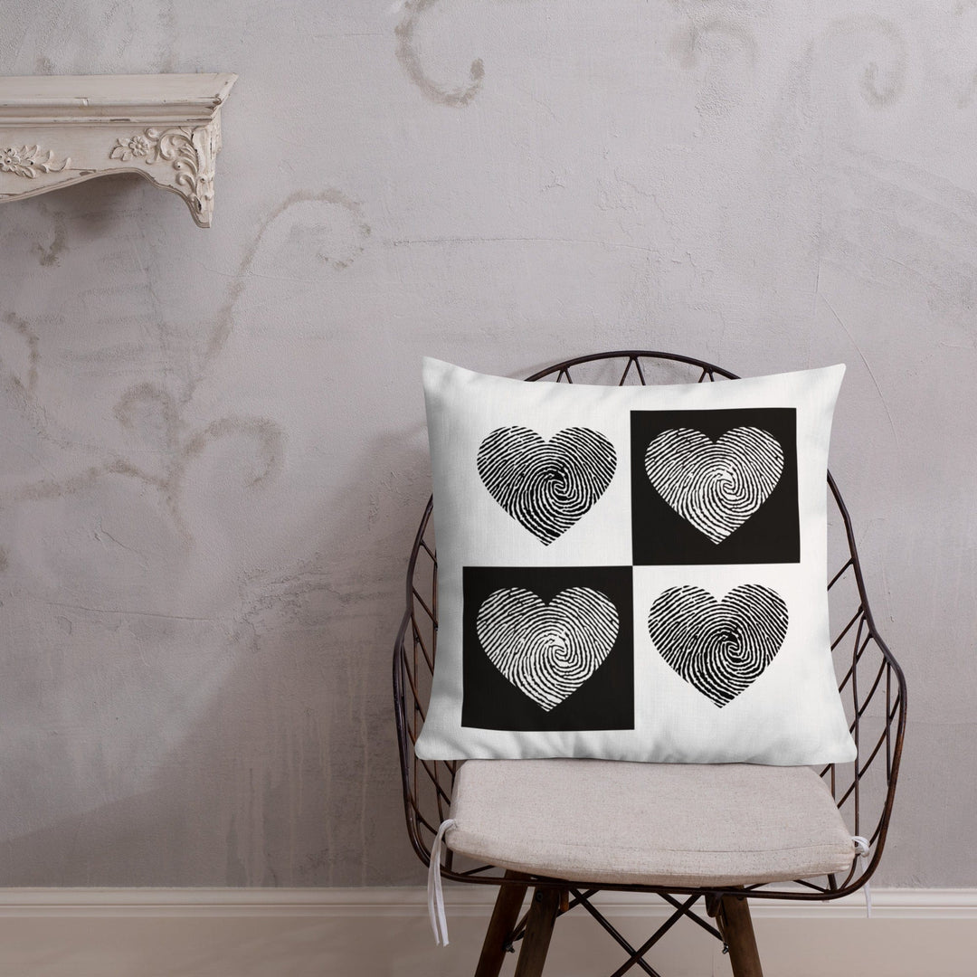 Dein Traumzimmer Fingerprint Hearts I Weiß Premium Dekokissen Dekorative Kissen