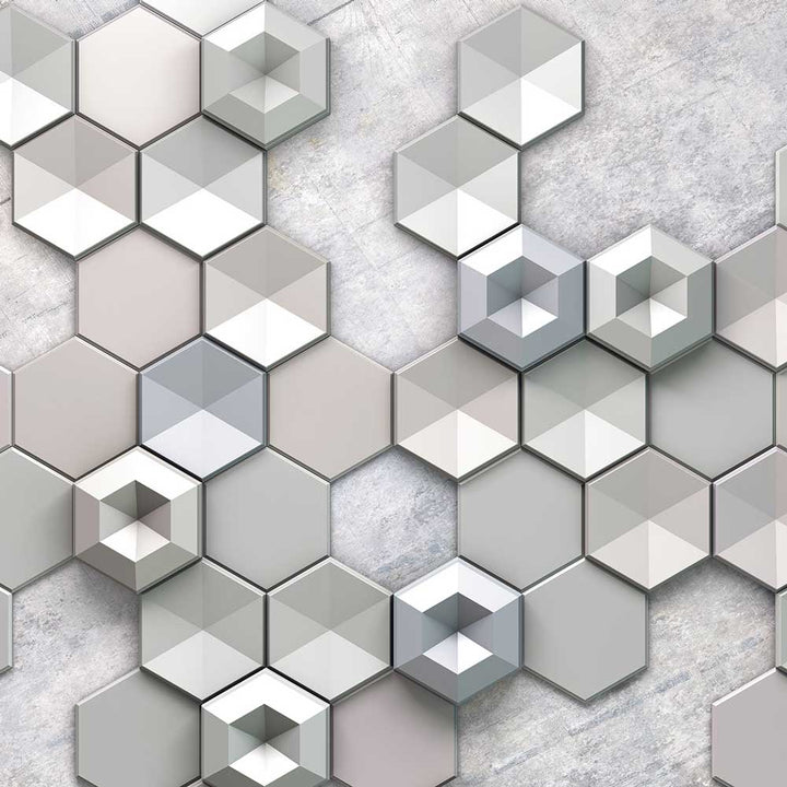 Dein Traumzimmer Komar Fototapete - Infinity - Hexagon Concrete Fototapeten
