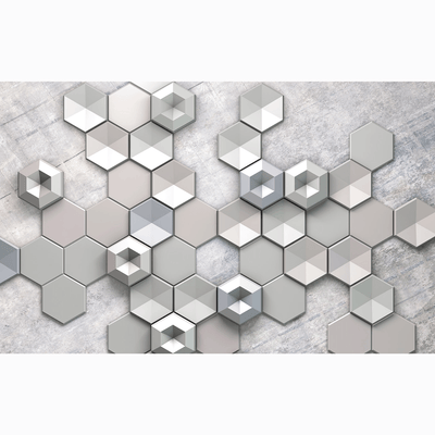 Dein Traumzimmer Komar Fototapete - Infinity - Hexagon Concrete Fototapeten