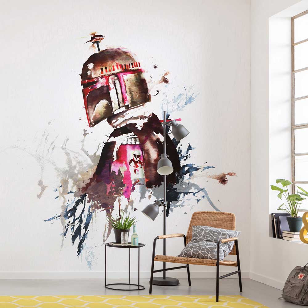 Dein Traumzimmer Komar Fototapete - Into Adventure - Star Wars Watercolor Boba Fett Fototapeten