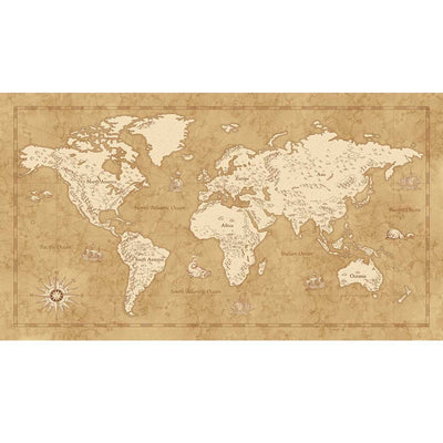 Dein Traumzimmer Komar Fototapete - Into Adventure - Vintage World Map Fototapeten