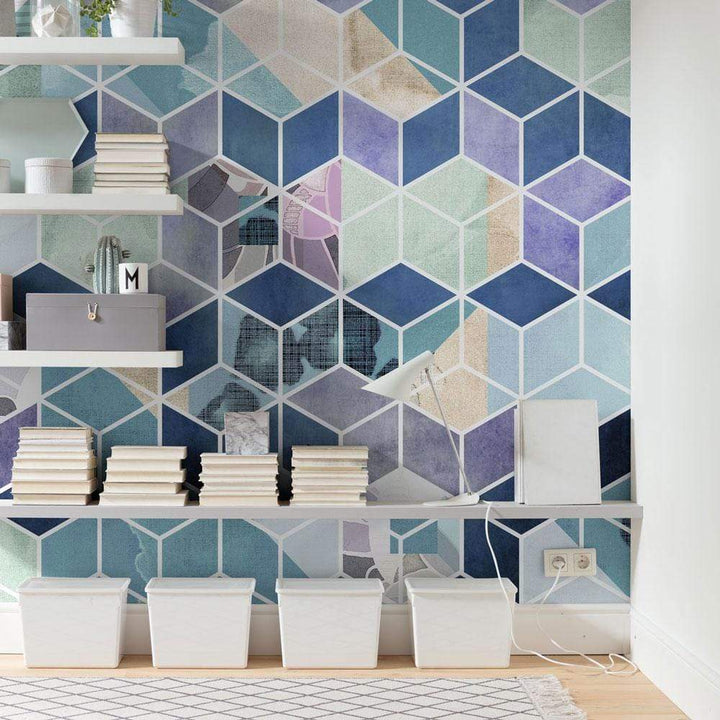 Dein Traumzimmer Komar Fototapete - Pure - Geometric Blue Fototapeten