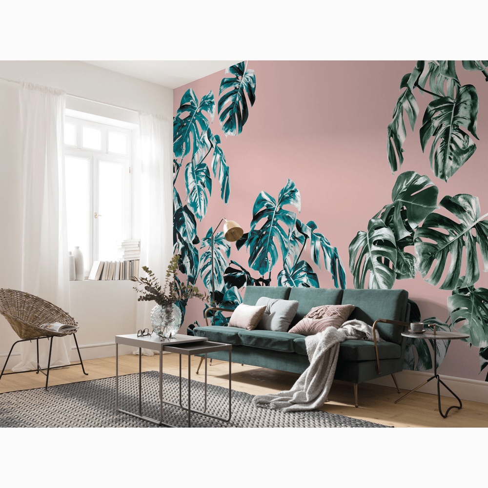 Dein Traumzimmer Komar Fototapete - Pure - Monstera Rosé Fototapeten