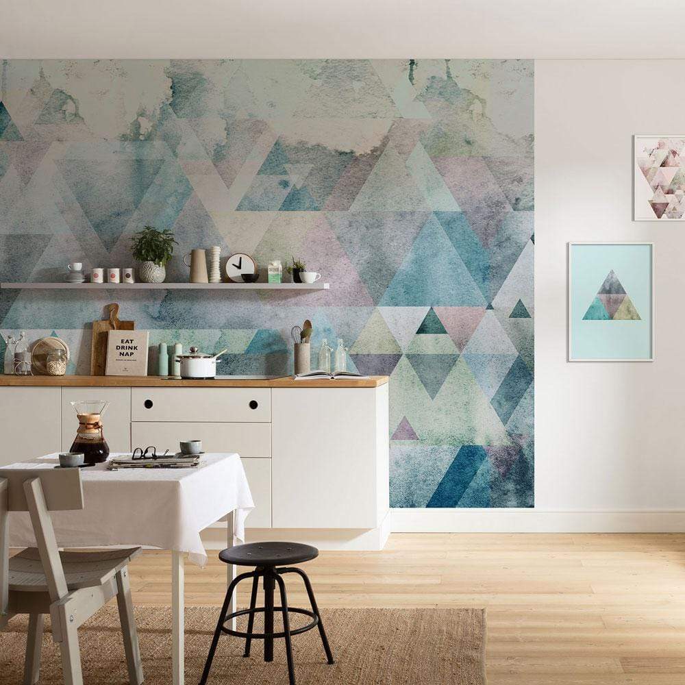 Dein Traumzimmer Komar Fototapete - Pure - Triangles Blue Fototapeten