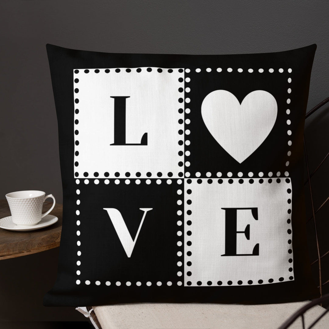 Dein Traumzimmer Love Dots I Schwarz Premium Dekokissen Dekorative Kissen