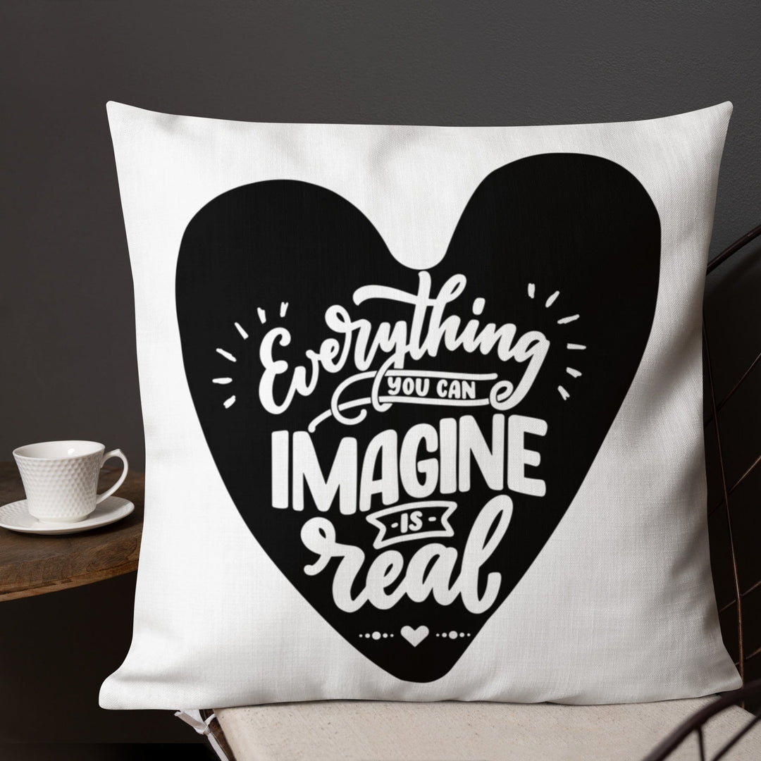 Dein Traumzimmer Everything you can imagine is real I Premium Dekokissen Dekorative Kissen