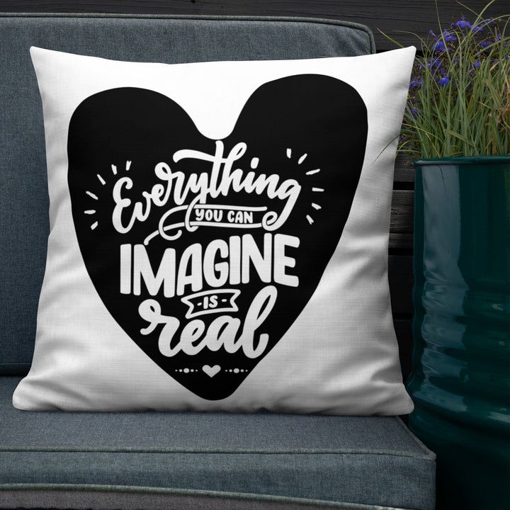 Dein Traumzimmer Everything you can imagine is real I Premium Dekokissen Dekorative Kissen