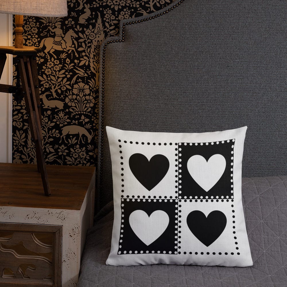 Dein Traumzimmer Hearts Dots I Weiß Premium Dekokissen Dekorative Kissen