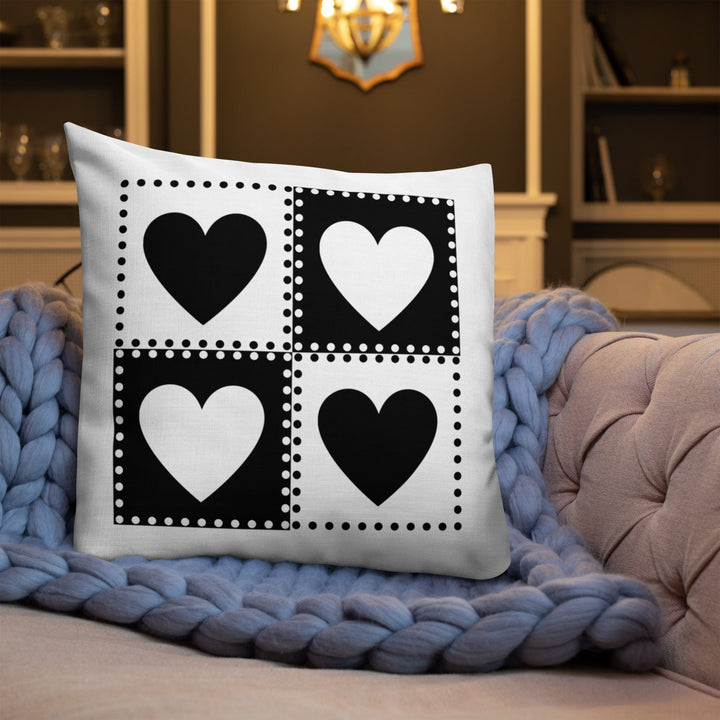 Dein Traumzimmer Hearts Dots I Weiß Premium Dekokissen Dekorative Kissen